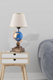 Opviq Lámpara de mesa Negro, Blanco y Dorado